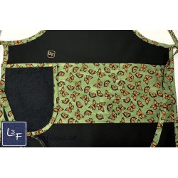 Papillons Monarques Tablier Noir avec Essuie-mains Adulte Prêt à Broder TEM-395P