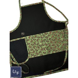 Papillons Monarques Tablier Noir avec Essuie-mains Adulte Prêt à Broder TEM-395P