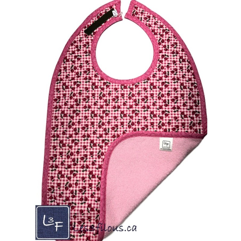 Cerises Cherry Bavette Bavoir pour Adulte Format REG BAA-207P