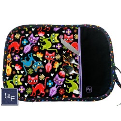 Chats Multicouleur Napperon avec Pochette Prêt à Broder Personnalisé NAP-465P