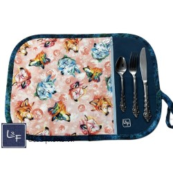 Loups Napperon avec Pochette Prêt à Broder Personnalisé NAP-470P