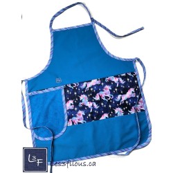 Licornes avec Brillants Tablier Adulte avec Essuie-mains Prêt à Broder personnalisé TEM-402P