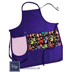 Chats Multicouleurs Tablier Adulte avec Essuie-mains Prêt à Broder TEM-402dP