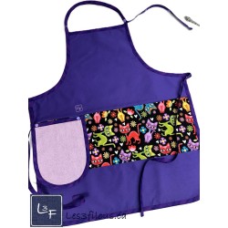 Chats Multicouleurs Tablier Adulte avec Essuie-mains Prêt à Broder TEM-402dP