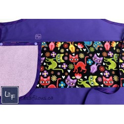 Chats Multicouleurs Tablier Adulte avec Essuie-mains Prêt à Broder TEM-402dP