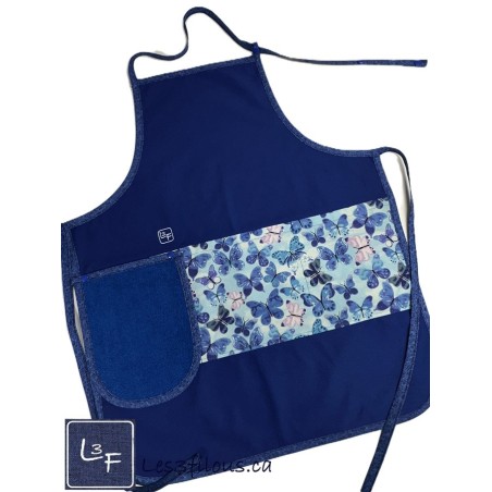 Papillons Tablier Beu avec Essuie-mains Adulte Prêt à Broder TEM-404P