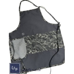 Feuillage et Blé Tablier Adulte Gris avec Essuie-mains Prêt à Broder TEM-406P