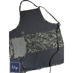 Feuillage et Blé Tablier Adulte Gris avec Essuie-mains Prêt à Broder TEM-406P