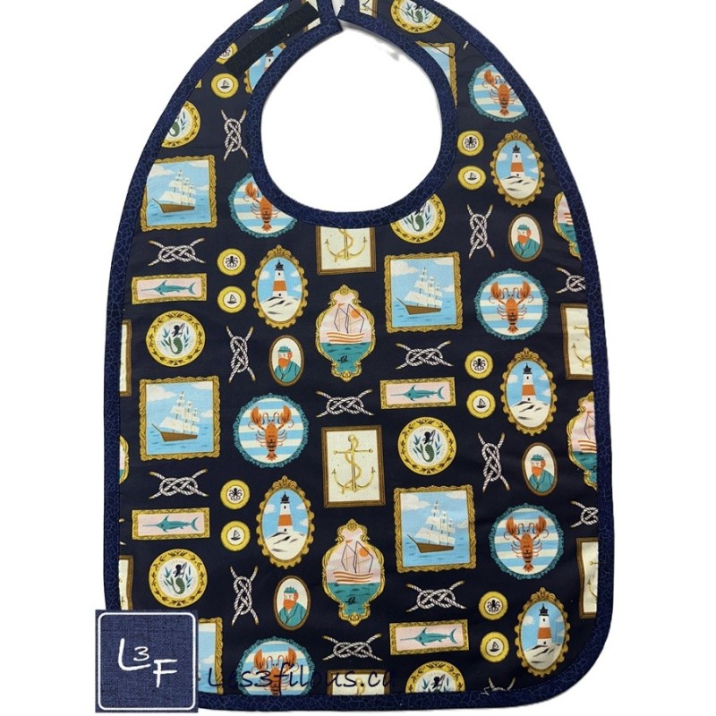 Ancre Nautique Bateau Mer Bavette Bavoir pour Adulte Format REG BAA-209P