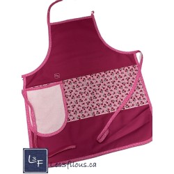 Cerises Cherry Tablier Adulte avec Essuie-mains Couleur Vert Prêt à Broder TEM-419P