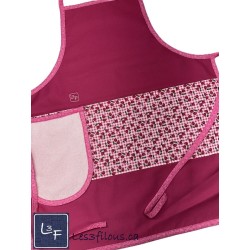 Cerises Cherry Tablier Adulte avec Essuie-mains Couleur Vert Prêt à Broder TEM-419P