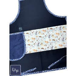 Petits Chiens Tablier avec Essuie-mains Adulte couleur Bleu Nuit Prêt à Broder TEM-421P