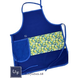 Citrons Tablier Adulte avec Essuie-mains Couleur Bleu Prêt à Broder TEM-421P