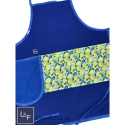 Citrons Tablier Adulte avec Essuie-mains Couleur Bleu Prêt à Broder TEM-421P