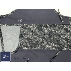 Feuillage et Blé Tablier Adulte Gris avec Essuie-mains Prêt à Broder TEM-424P