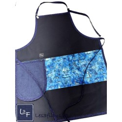Mer Nautique Voilier Tablier couleur Bleu Nuit avec Essuie-mains Adulte Prêt à Broder TEM-430P