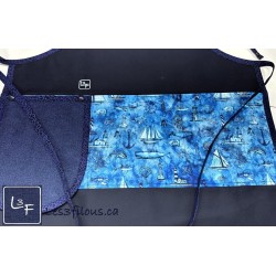Mer Nautique Voilier Tablier couleur Bleu Nuit avec Essuie-mains Adulte Prêt à Broder TEM-430P