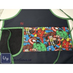 Super Héros Hulk Marvel Tablier Adulte avec Essuie-mains Couleur Marine Prêt à Broder TEM-438P