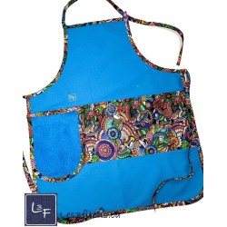 Mandala Multicouleur Tablier Adulte Couleur Aqua avec Essuie-mains  Prêt à Broder TEM-437P