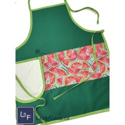 Melon D'eau Pasteque Tablier Adulte avec Essuie-mains Couleur Vert Prêt à Broder TEM-443P