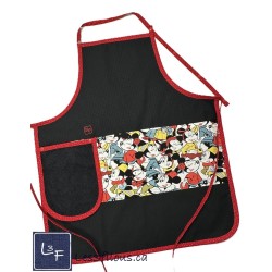 Minnie Petites Souris Tablier Noir avec Essuie-mains Adulte Pret à Broder TEM-456P