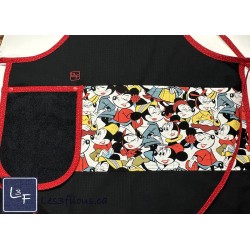 Minnie Petites Souris Tablier Noir avec Essuie-mains Adulte Pret à Broder TEM-456P