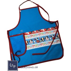Personnel Médical Chiens Docteur Tablier avec Essuie-mains Adulte couleur Aqua Prêt à Broder TEM-457P
