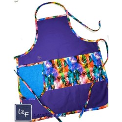 Aquarelle Multicouleur Tablier Adulte Couleur Mauve avec Essuie-mains  Prêt à Broder TEM-446P
