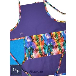 Aquarelle Multicouleur Tablier Adulte Couleur Mauve avec Essuie-mains  Prêt à Broder TEM-446P