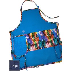 Aquarelle Multicouleur Tablier Adulte Couleur Aqua avec Essuie-mains  Prêt à Broder TEM-439P