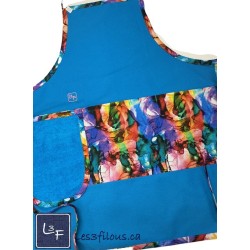Aquarelle Multicouleur Tablier Adulte Couleur Aqua avec Essuie-mains  Prêt à Broder TEM-439P