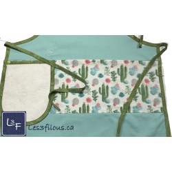 Cactus Désert Tablier Adulte avec Essuie-mains Couleur Vert Prêt à Broder TEM-451P