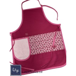 Cerises Cherry Tablier Adulte avec Essuie-mains Couleur Vert Prêt à Broder TEM-431P