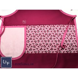 Cerises Cherry Tablier Adulte avec Essuie-mains Couleur Vert Prêt à Broder TEM-431P