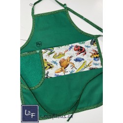 Grenouilles Tablier Enfant avec Essuie-Mains Couleur Vert Prêt à Broder TEN-369P