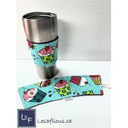 Cupcake Manchon pour Tasse à café ( boisson chaude) réutilisable MAN-001