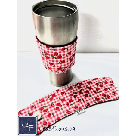 Cerises Cherry Manchon pour Tasse à café ( boisson chaude) réutilisable MAN-003