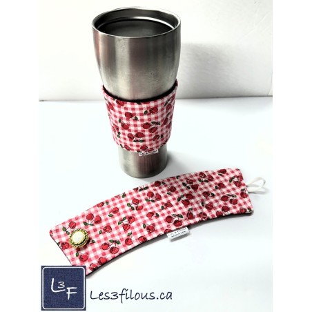 Cerises Cherry Manchon pour Tasse à café ( boisson chaude) réutilisable MAN-006