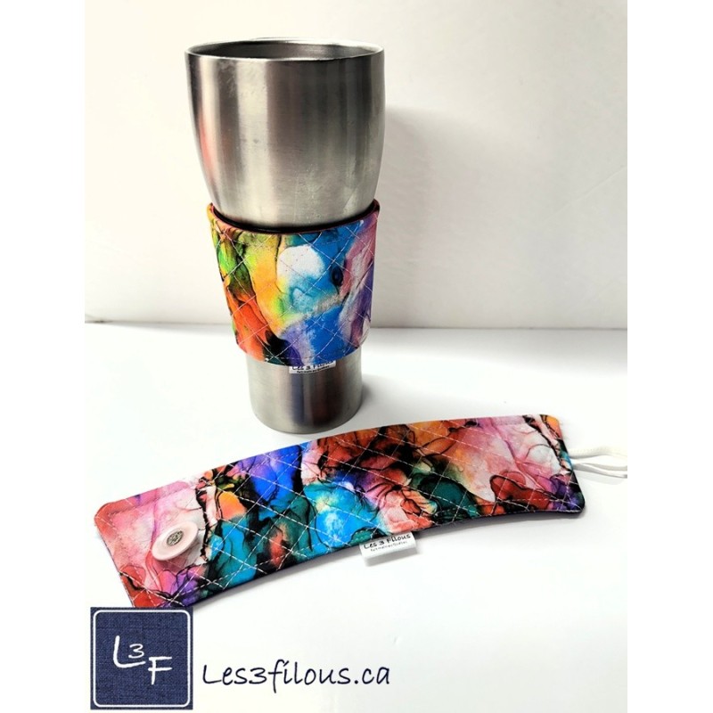 Aquarelle Manchon pour Tasse à café ( boisson chaude) réutilisable MAN-007
