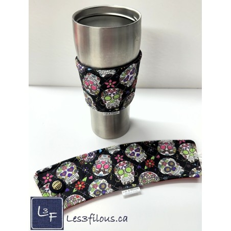 Têtes de Mort Squelette Manchon pour Tasse à café ( boisson chaude) réutilisable MAN-008