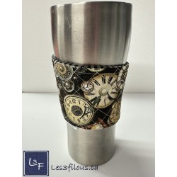 Horloge Cadran Manchon pour Tasse à café ( boisson chaude) réutilisable MAN-012