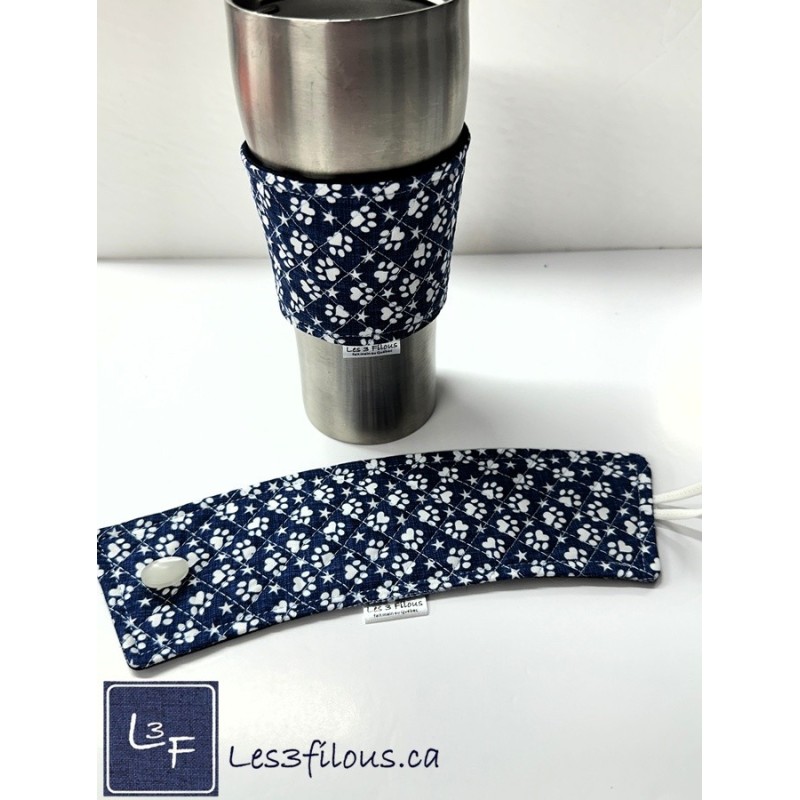 Pattes Chiens  Chats Manchon pour Tasse à café ( boisson chaude) réutilisable MAN-010