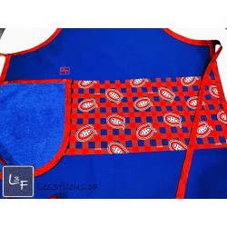 Hockey Tablier Bleu Royal  avec Essuie-mains Adulte Pret à Broder TEM-462P