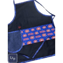 Hockey Tablier Bleu Nuit  avec Essuie-mains Adulte Pret à Broder TEM-459P