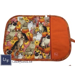 Chats Siamois Persan Napperon avec Pochette Prêt à Broder Personnalisé NAP-481P