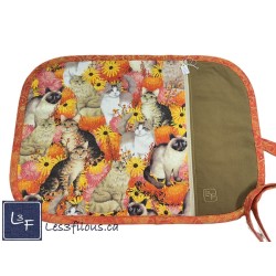 Chats Siamois Persan Napperon avec Pochette Prêt à Broder Personnalisé NAP-482P