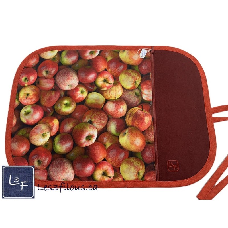 Pommes Napperon avec Pochette Personnalisé Prêt à Broder NAP-484P