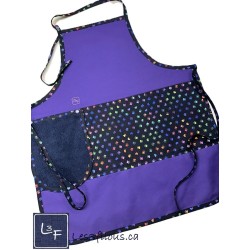 Pattes de Chiens Chats Multicouleur Tablier avec Essuie-mains Adulte Unisexe Couleur Mauve TEM-461P