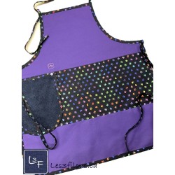 Pattes de Chiens Chats Multicouleur Tablier avec Essuie-mains Adulte Unisexe Couleur Mauve TEM-461P