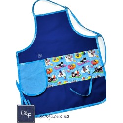 Chats À La Plage Tablier Essuie-mains Adulte Couleur Bleu Prêt à Broder TEM-466P